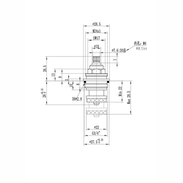 Buy Brass 3/4" single valve - bath mixer or bath shower mixer Camberley, Beaumont Online UK | HOUSE OF ENKI