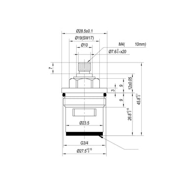 Buy Brass 3/4" single valve - bath mixer or bath shower mixer tap Milly - COLD Online UK | HOUSE OF ENKI