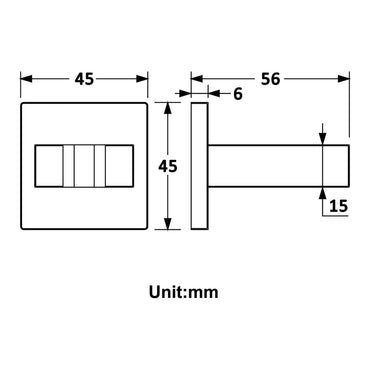 Buy Rectangle wall bracket for shower heads solid brass - gunmetal grey online UK