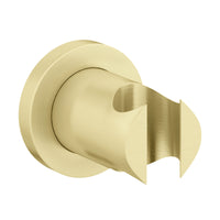 Round wall bracket for shower heads solid brass - brushed brass