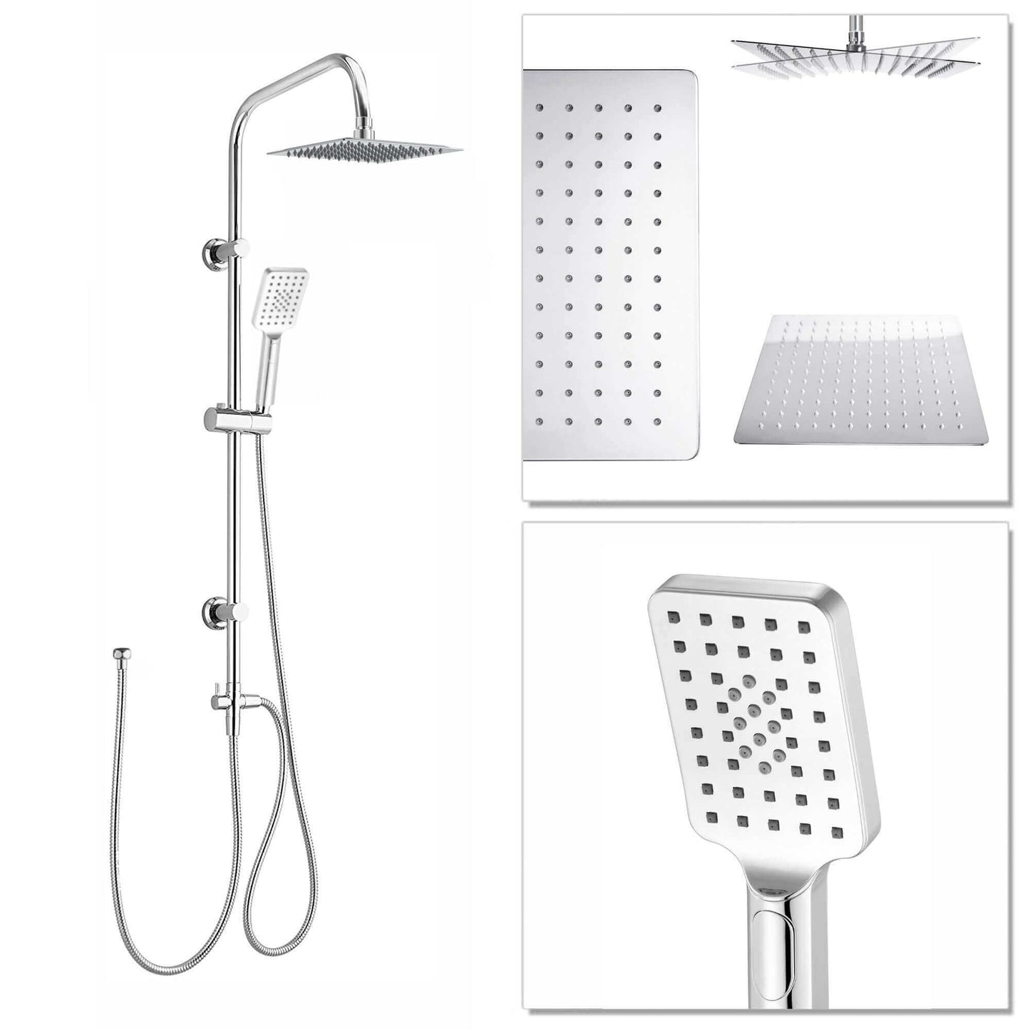 Buy Stella bath shower mixer tap with dual rigid riser - chrome Online UK | HOUSE OF ENKI