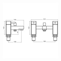 Buy Stella bath shower mixer tap with dual rigid riser - chrome Online UK | HOUSE OF ENKI
