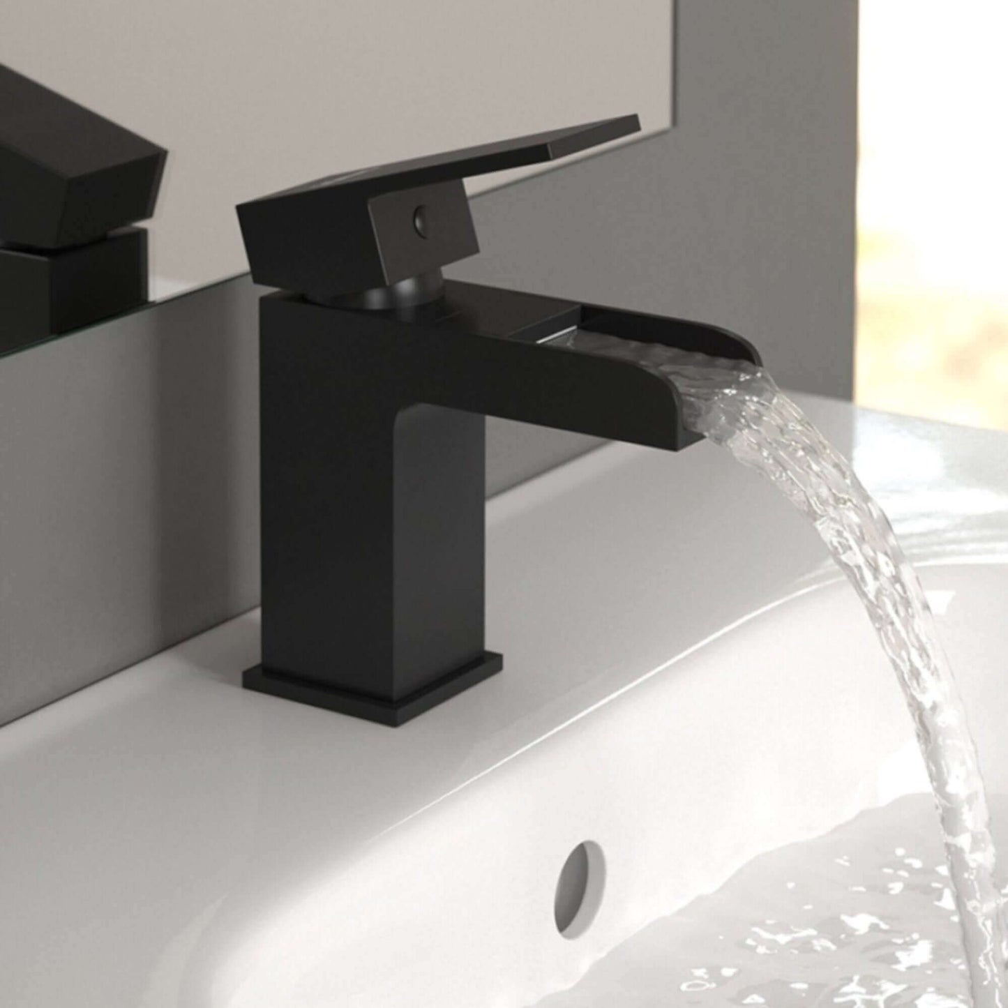 Buy Plaza basin mixer tap + slotted waste - matt black Online UK | HOUSE OF ENKI
