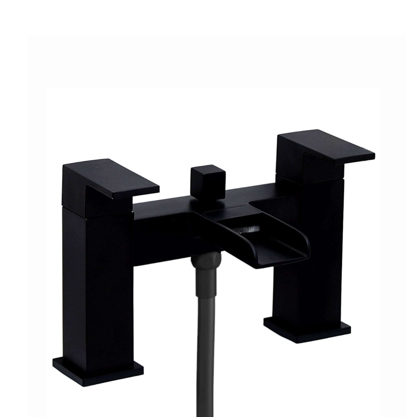 Buy Matt Black Bath Shower Mixer Tap (Plaza - With Dual Rigid Riser) Online UK | HOUSE OF ENKI