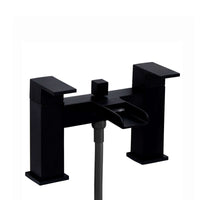 Buy Matt Black Bath Shower Mixer Tap (Plaza - With Dual Rigid Riser) Online UK | HOUSE OF ENKI