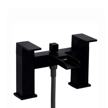 Buy Matt Black Bath Shower Mixer Tap (Plaza - With Dual Rigid Riser) Online UK | HOUSE OF ENKI