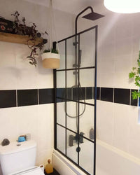 Buy Matt Black Bath Shower Mixer Tap (Plaza - With Dual Rigid Riser) Online UK | HOUSE OF ENKI