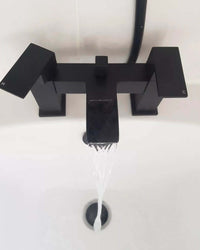 Buy Matt Black Bath Shower Mixer Tap (Plaza - With Dual Rigid Riser) Online UK | HOUSE OF ENKI