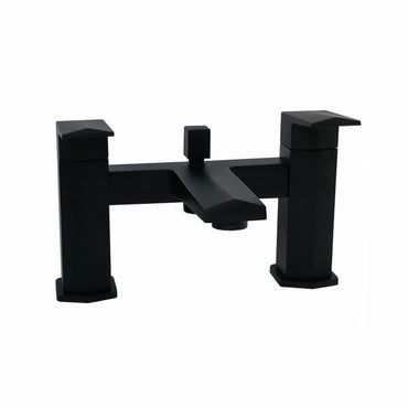 Milly bath shower mixer tap with dual rigid riser - matt black