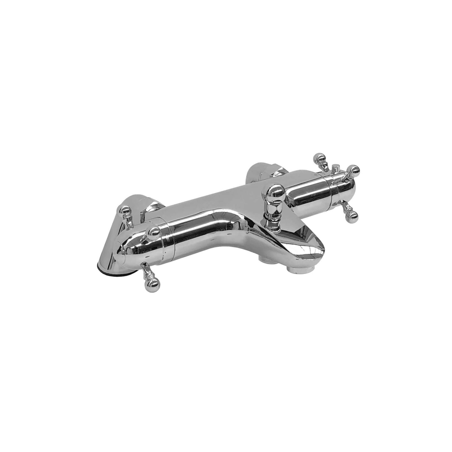 Buy Gallant thermostatic bath shower bar mixer valve deck mounted with dual rigid riser kit, overhead rain shower and handheld - chrome Online UK | HOUSE OF ENKI