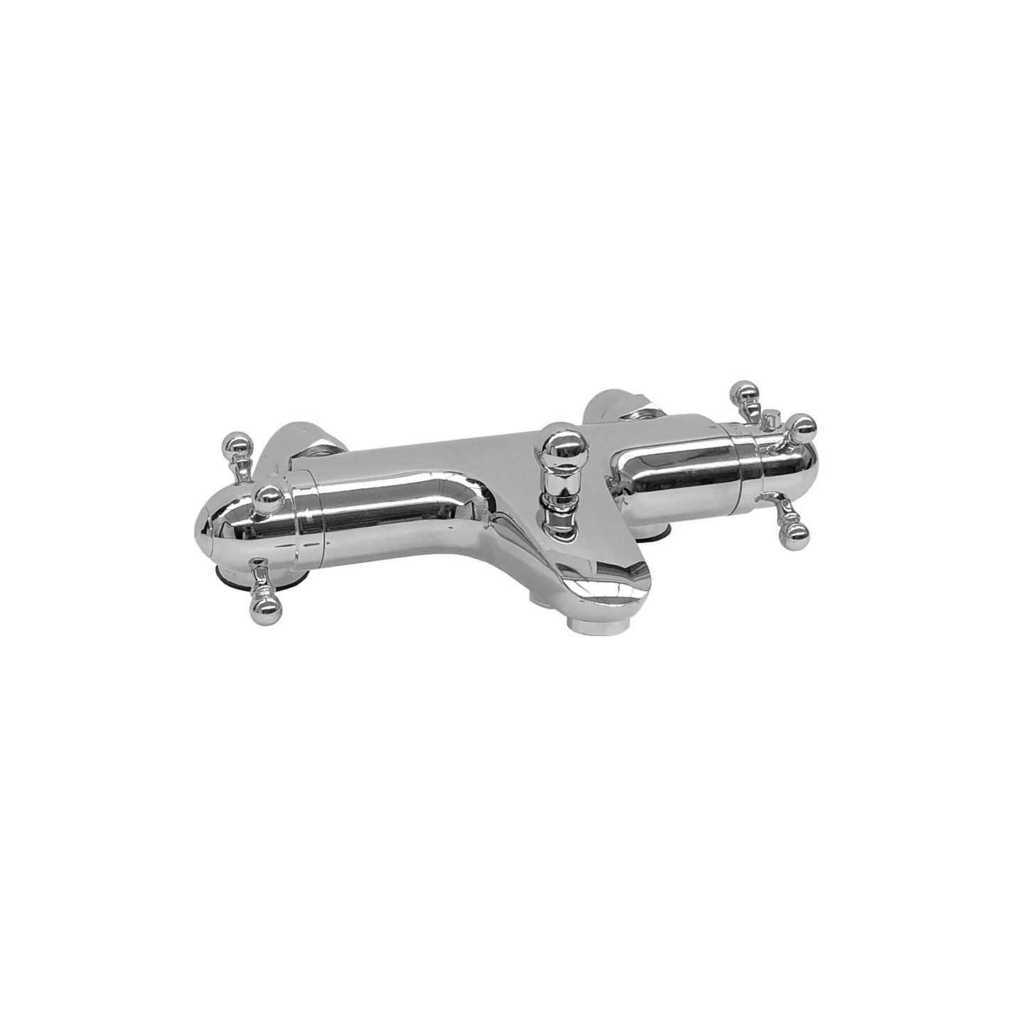 Buy Gallant thermostatic bath shower bar mixer valve deck mounted with dual rigid riser kit, overhead rain shower and handheld - chrome Online UK | HOUSE OF ENKI
