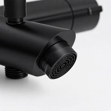 Dune contemporary thermostatic bar bath shower mixer valve 1/2" outlet deck-mount - matt black (no handset)