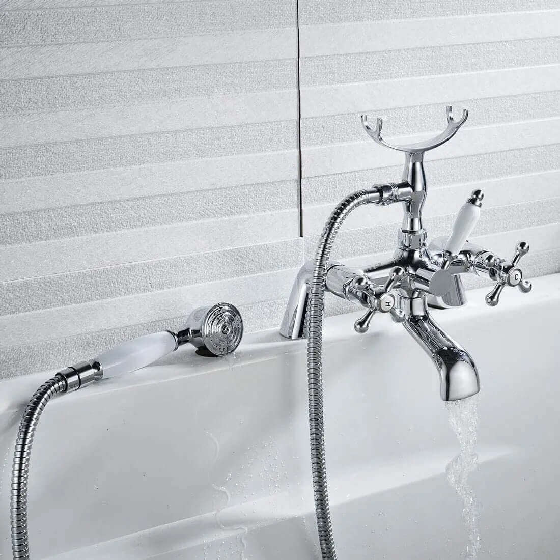 Buy Beaumont Chrome Traditional Bath Shower Mixer Tap Crosshead Online UK | HOUSE OF ENKI