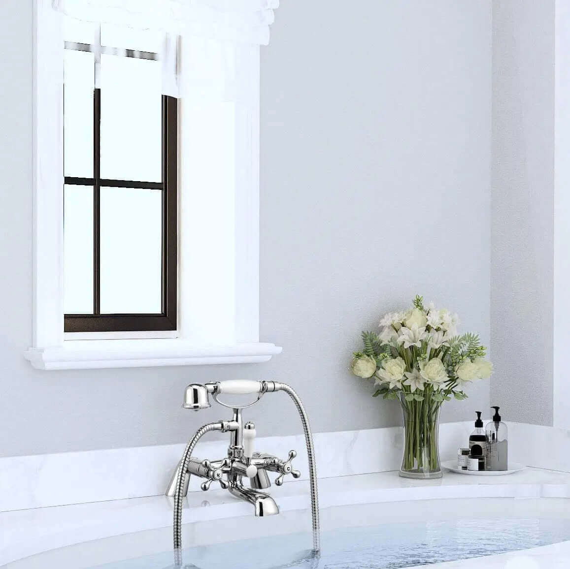 Buy Beaumont Chrome Traditional Bath Shower Mixer Tap Crosshead Online UK | HOUSE OF ENKI