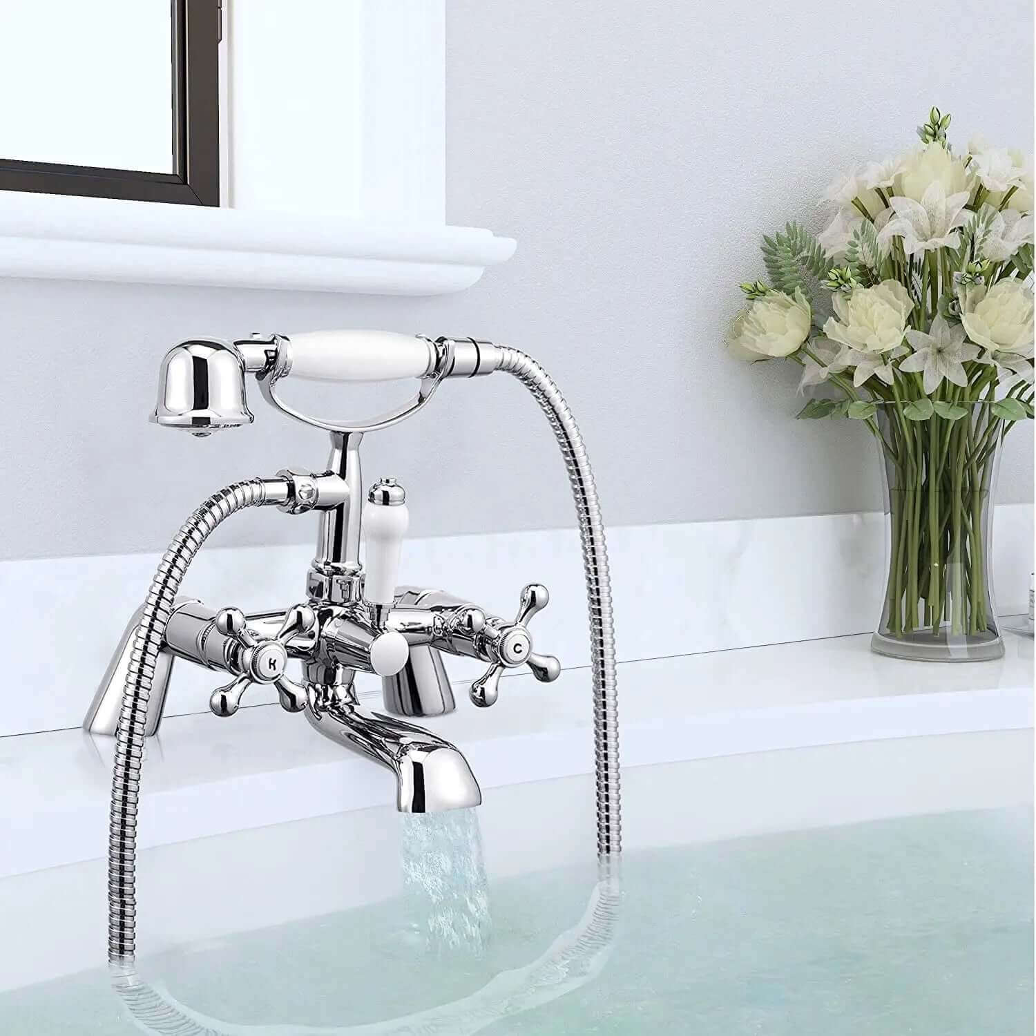 Buy Beaumont Chrome Traditional Bath Shower Mixer Tap Crosshead Online UK | HOUSE OF ENKI