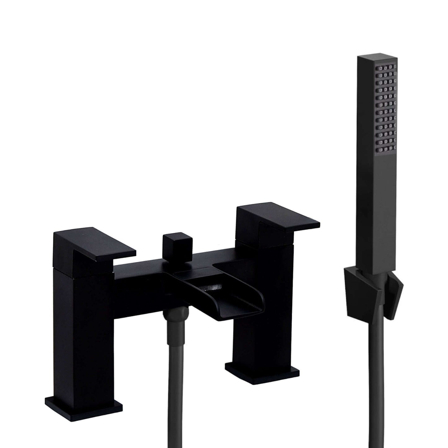 Buy Plaza square waterfall bath shower mixer tap filler - matt black Online UK | HOUSE OF ENKI