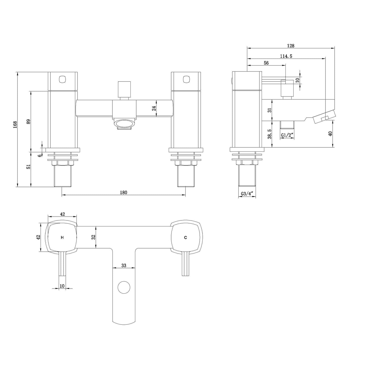 Buy Stella bundle incl. bath shower mixer tap with dual riser rail, basin mixer, bath and basin wastes - chrome Online UK | HOUSE OF ENKI