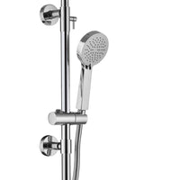 Buy Cali thermostatic bar bath shower mixer valve with dual rigid riser kit, 200mm round overhead rain shower and handheld - chrome Online UK | HOUSE OF ENKI