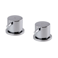 Buy Round overflow bath filler with 3/4" deck bath side valves (pair) - chrome Online UK | HOUSE OF ENKI