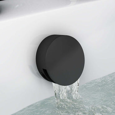 Buy Round overflow bath filler with 3/4" deck bath side valves (pair) - matt black online UK