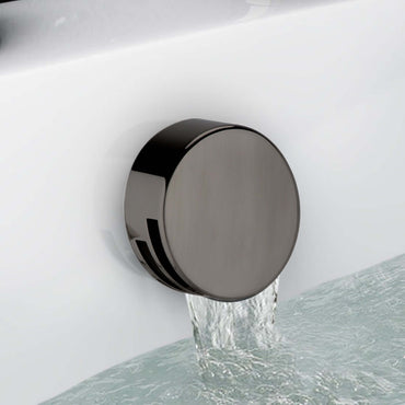 Buy Round overflow bath filler with 3/4" deck bath side valves (pair) - gunmetal grey Online UK | HOUSE OF ENKI