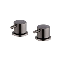 Buy Round overflow bath filler with 3/4" deck bath side valves (pair) - gunmetal grey Online UK | HOUSE OF ENKI