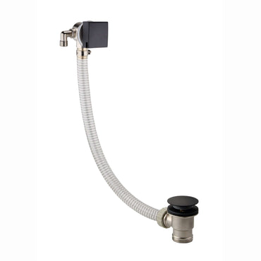 Buy Square overflow bath filler with 3/4" deck bath side valves (pair) - matt black online UK