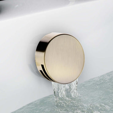 Buy Traditional overflow bath filler with 3/4" deck bath side valves (pair) - antique brass online UK