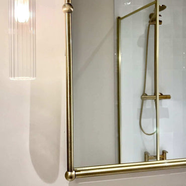 Buy Elizabeth traditional brass framed decorative arched mirror - antique brass Online UK | HOUSE OF ENKI