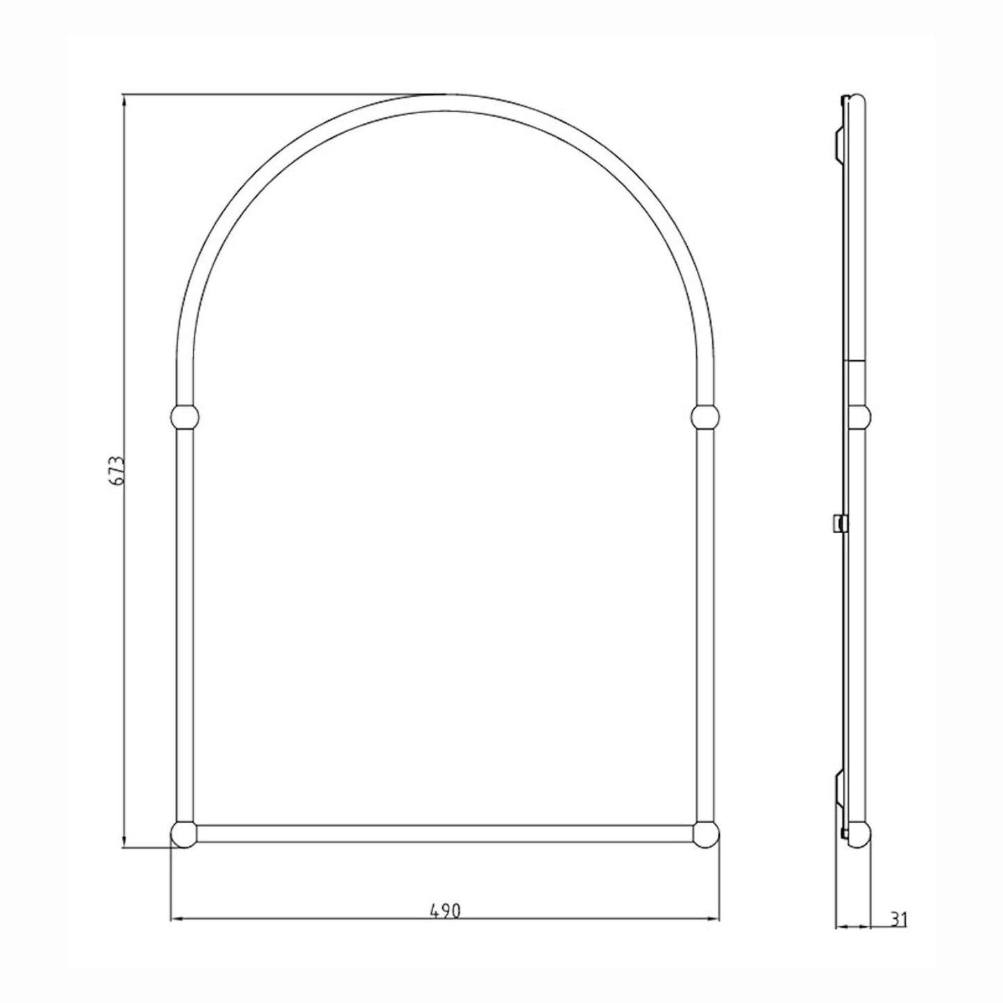 Buy Elizabeth traditional brass framed decorative arched mirror - antique brass Online UK | HOUSE OF ENKI