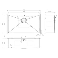 Buy Kitchen Sink And Tap Set, Bali 760mm 1.0 Bowl Undermount Or Topmount Kitchen Sink With Overflow - Brushed Stainless Steel, Icon Filter Kitchen Tap Online UK | HOUSE OF ENKI