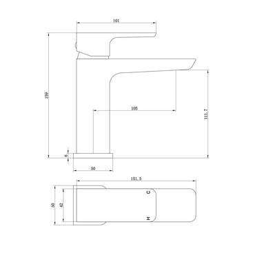 Buy Mykonos contemporary basin sink mixer tap - brushed brass Online UK | HOUSE OF ENKI