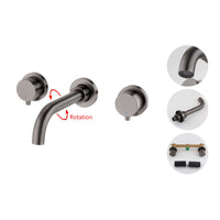 Buy Zara contemporary wall mounted basin mixer tap (3TH) - gunmetal grey Online UK | HOUSE OF ENKI