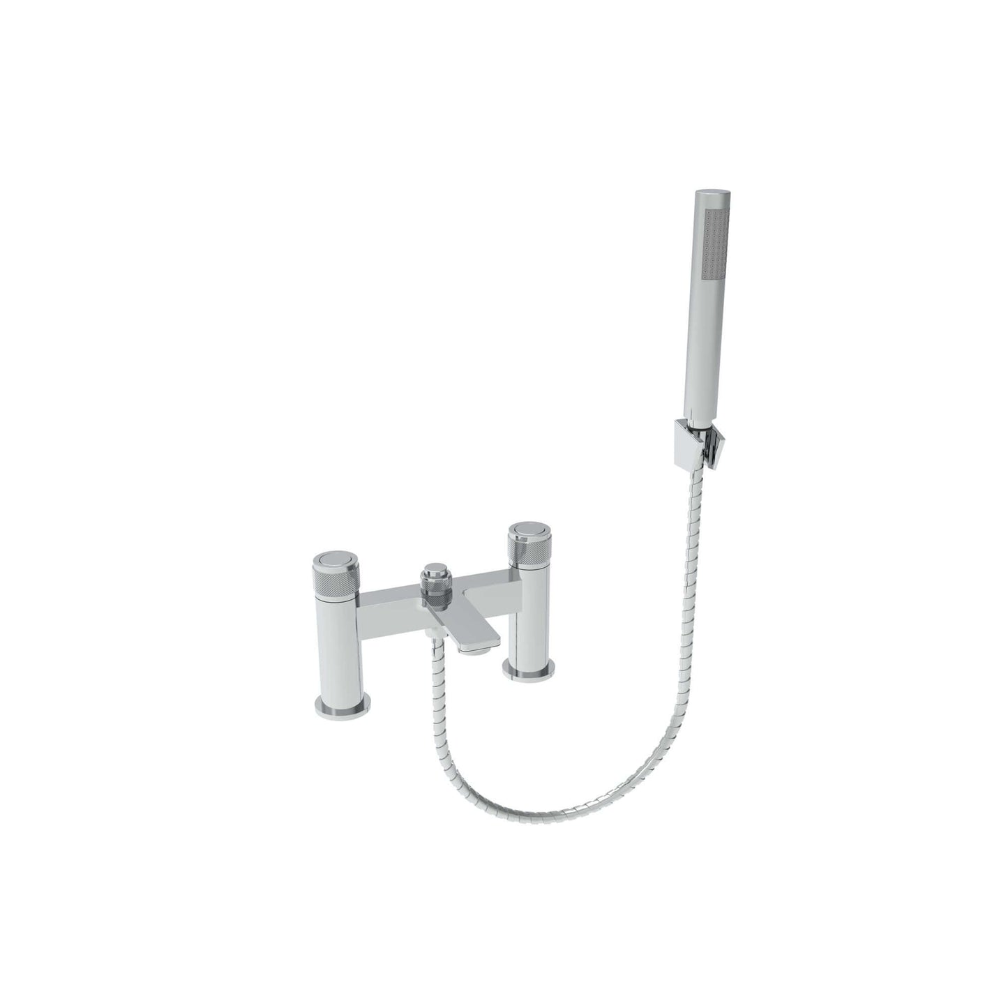 Buy Hoxton bath shower mixer with knurling push button - chrome online UK