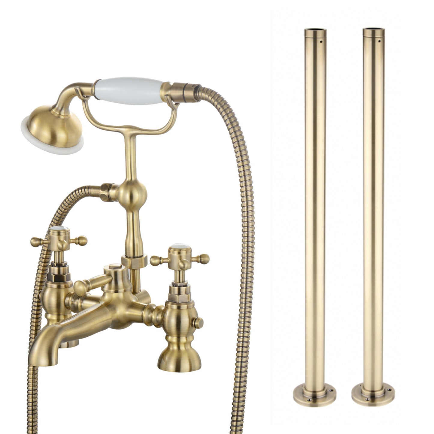 Camberley traditional freestanding bath shower mixer - antique bronze