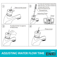 Buy Ergo non concussive basin single pillar tap time adjustable - chrome (hot & cold indicators) Online UK | HOUSE OF ENKI