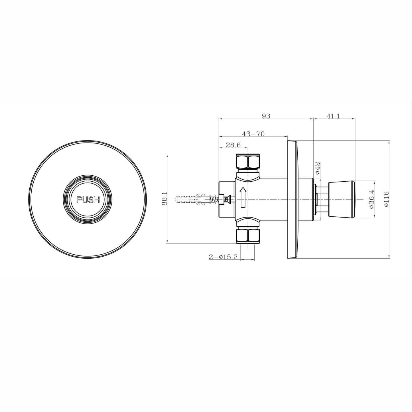 Buy Vision non concussive time adjustable shower valve concealed - chrome Online UK | HOUSE OF ENKI