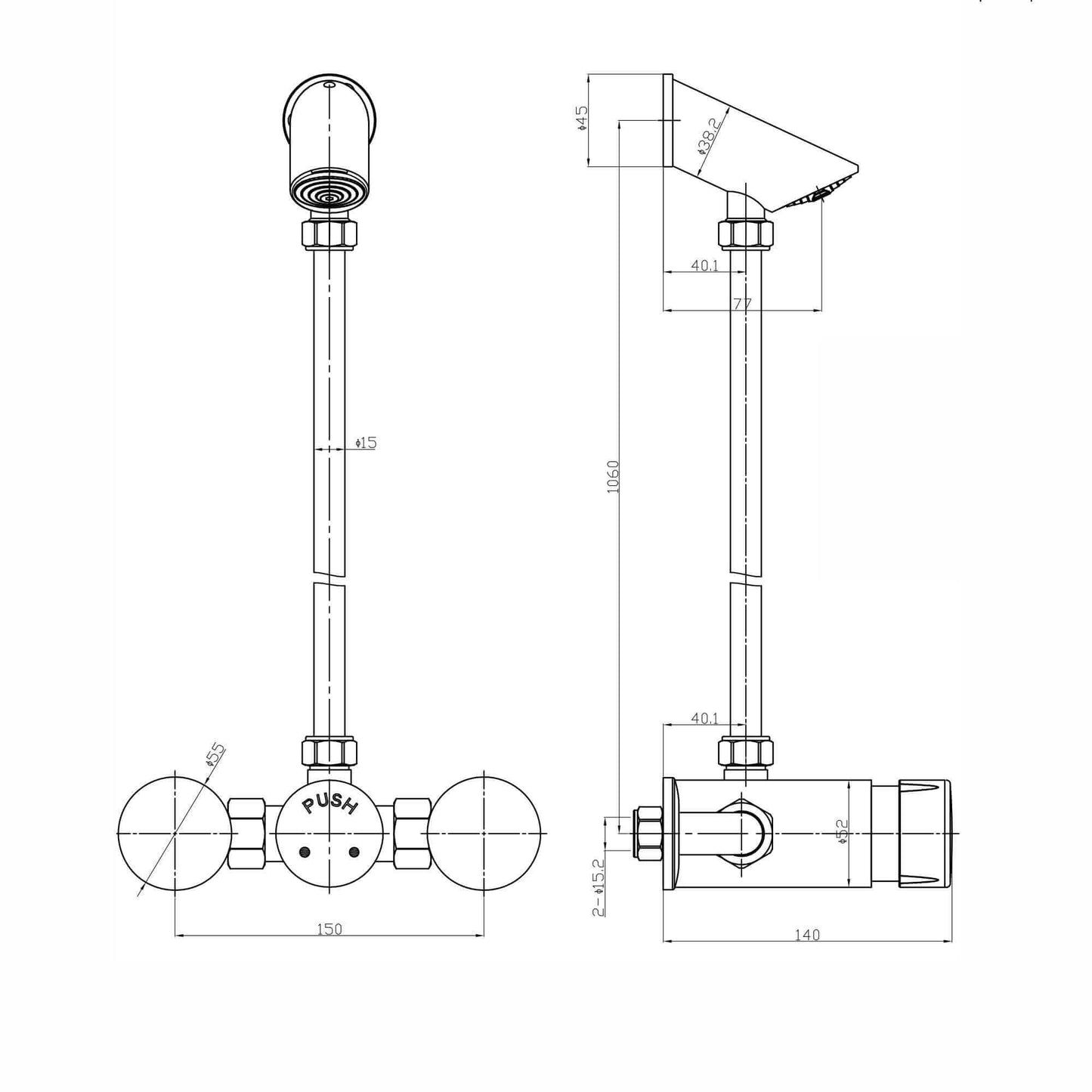 Buy Vision non concussive time adjustable shower mixer kit exposed - chrome Online UK | HOUSE OF ENKI