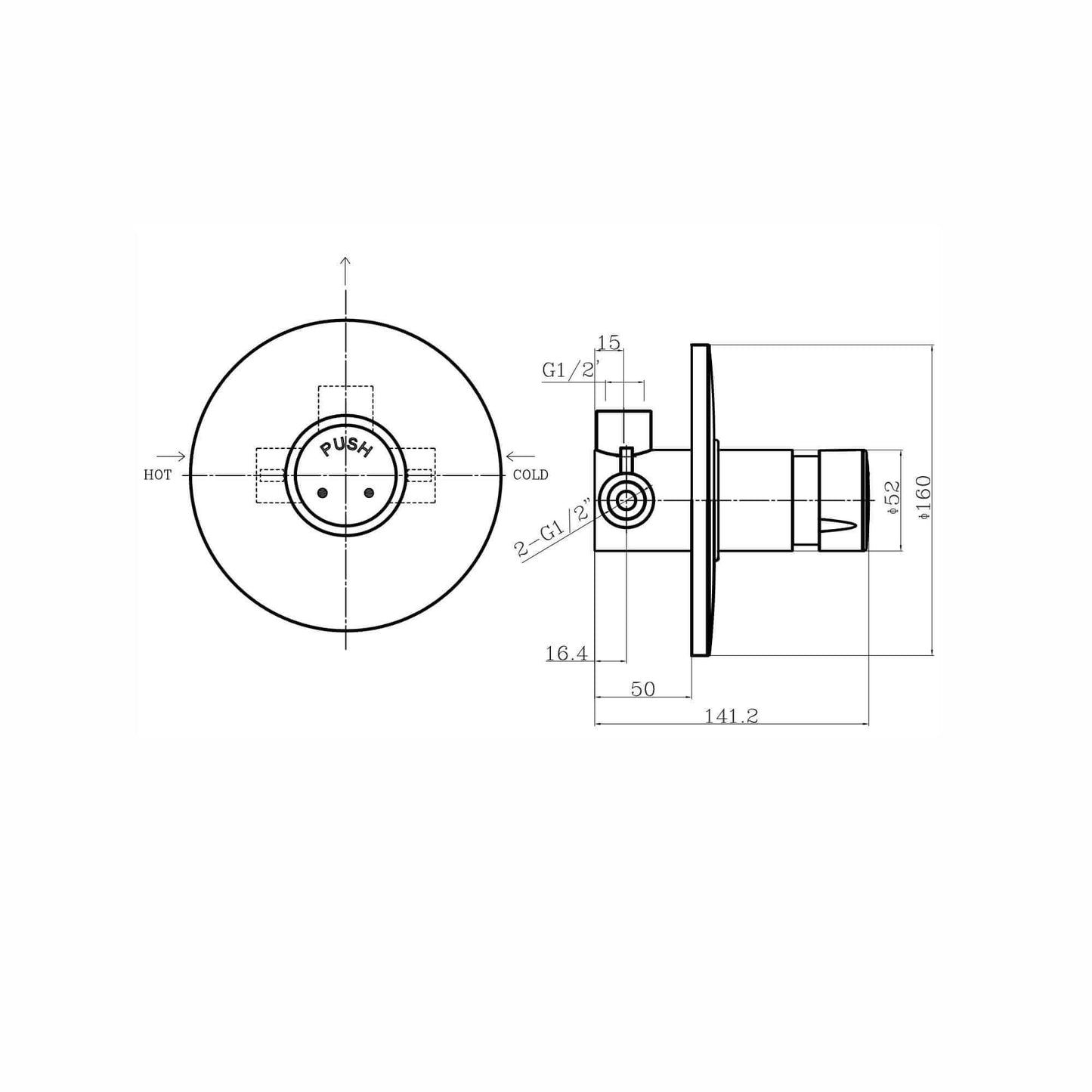 Buy Vision non concussive time adjustable shower mixer valve concealed - chrome Online UK | HOUSE OF ENKI