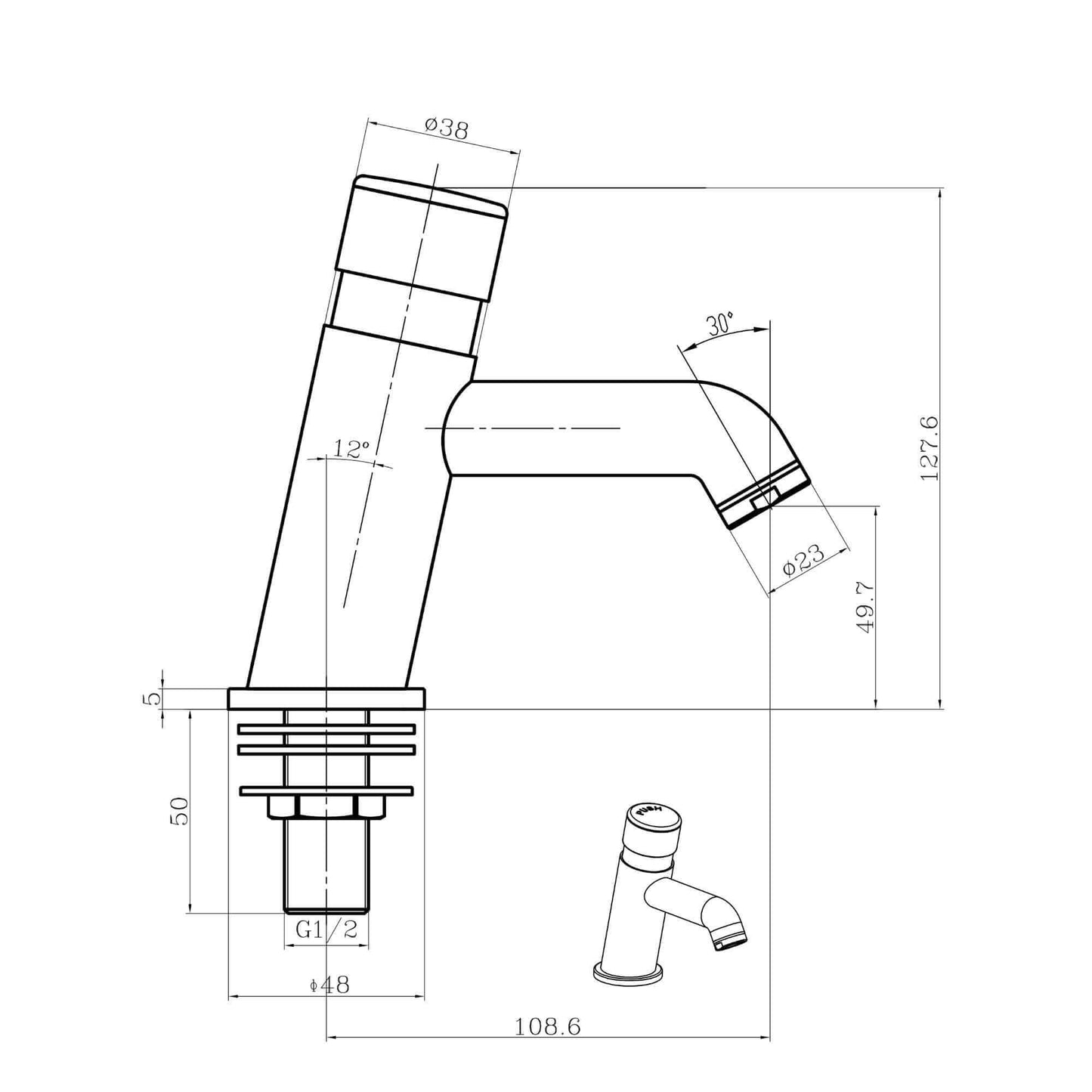 Buy Vision non concussive time adjustable basin single tap modern - chrome (hot & cold indicators) Online UK | HOUSE OF ENKI