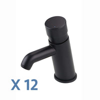 Vision mono non concussive time adjustable basin mixer tap modern - black - 12 pack