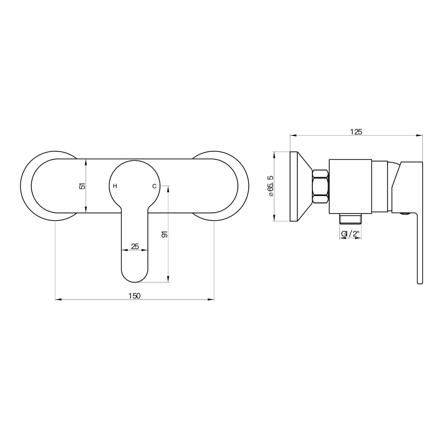 Buy Apollo wall mount shower mixer tap - chrome (no handset) Online UK | HOUSE OF ENKI