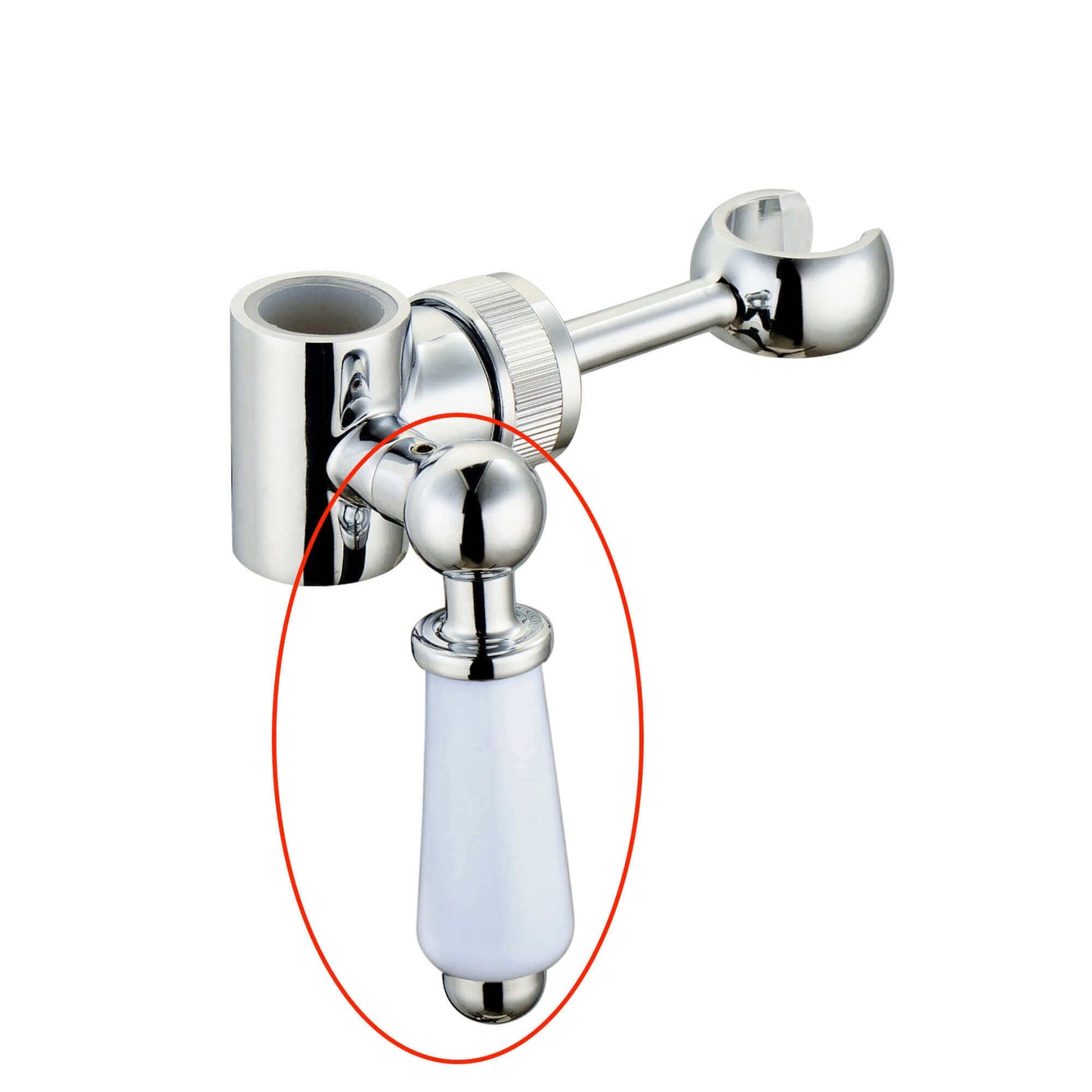 Buy Replacement white ceramic lever with housing and grubscrew for B14 - chrome online UK