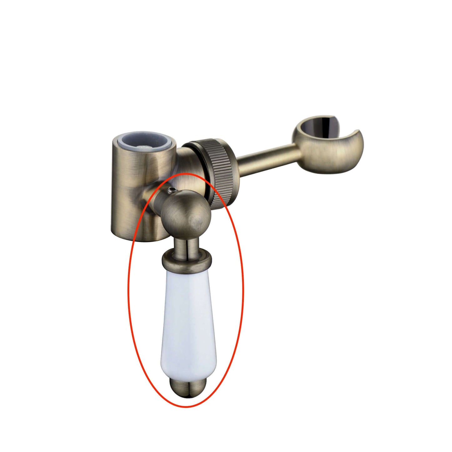 Buy Replacement white ceramic lever with housing and grubscrew for B08 - antique brass online UK