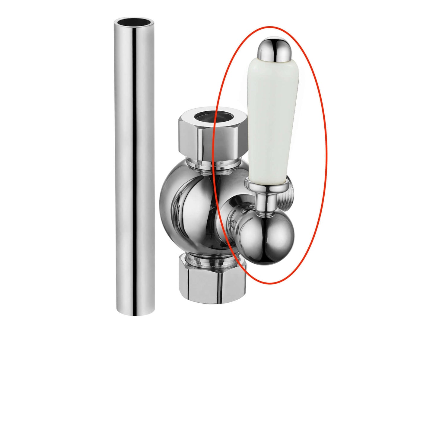 Buy Replacement white ceramic lever with housing and grub screw for D07 - chrome online UK