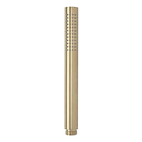 Round pencil hand shower with rubber jets - brushed brass