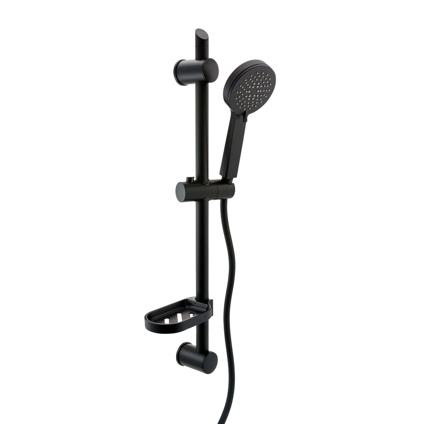 Buy Adjustable Shower Slider Riser Rail Kit With 3 Setting Shower Head, Hose and Soap Holder - Black Online UK | HOUSE OF ENKI