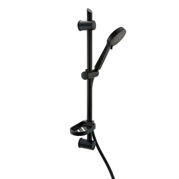 Buy Adjustable Shower Slider Riser Rail Kit With 3 Setting Shower Head, Hose and Soap Holder - Black Online UK | HOUSE OF ENKI
