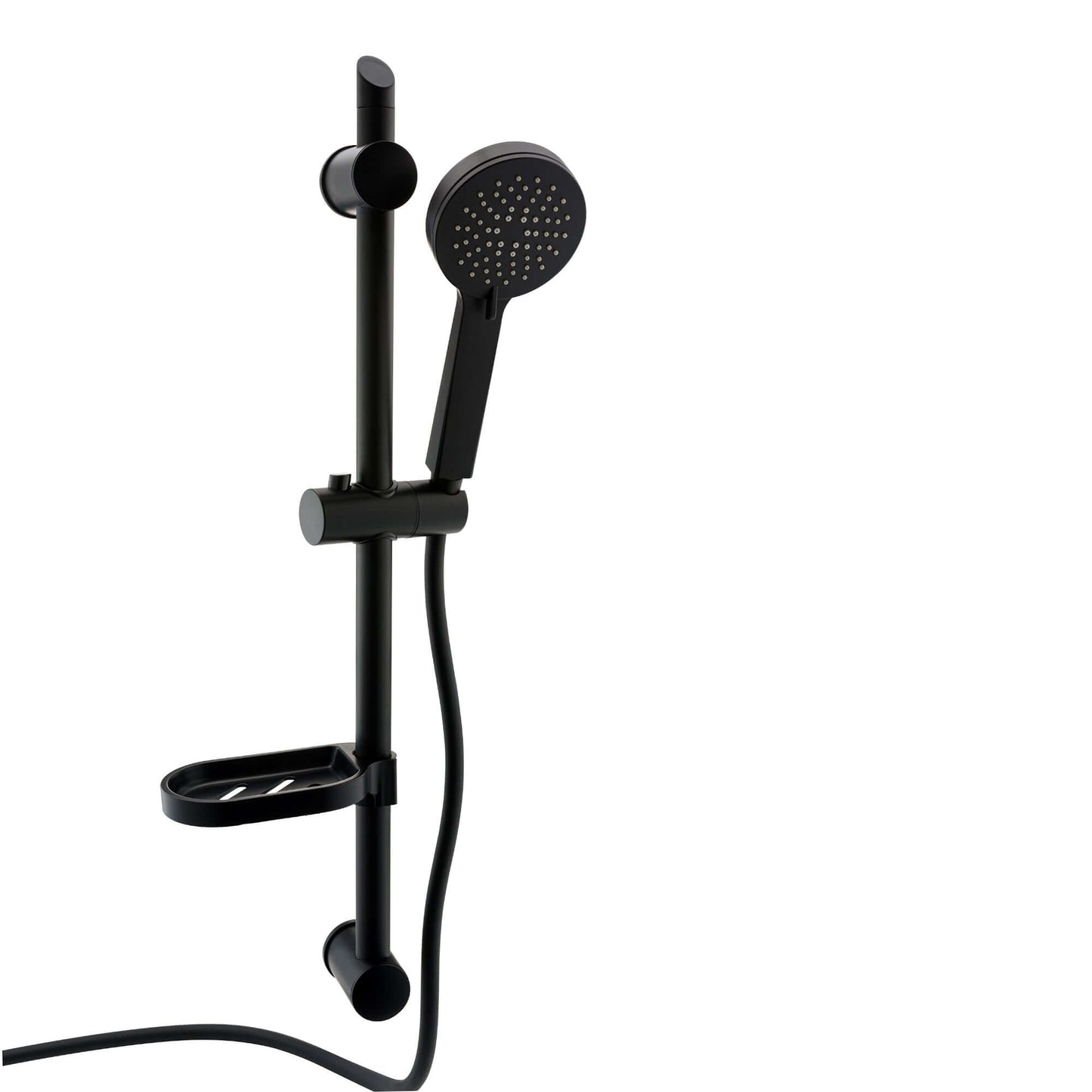 Buy Adjustable Shower Slider Riser Rail Kit With 3 Setting Shower Head, Hose and Soap Holder - Black Online UK | HOUSE OF ENKI