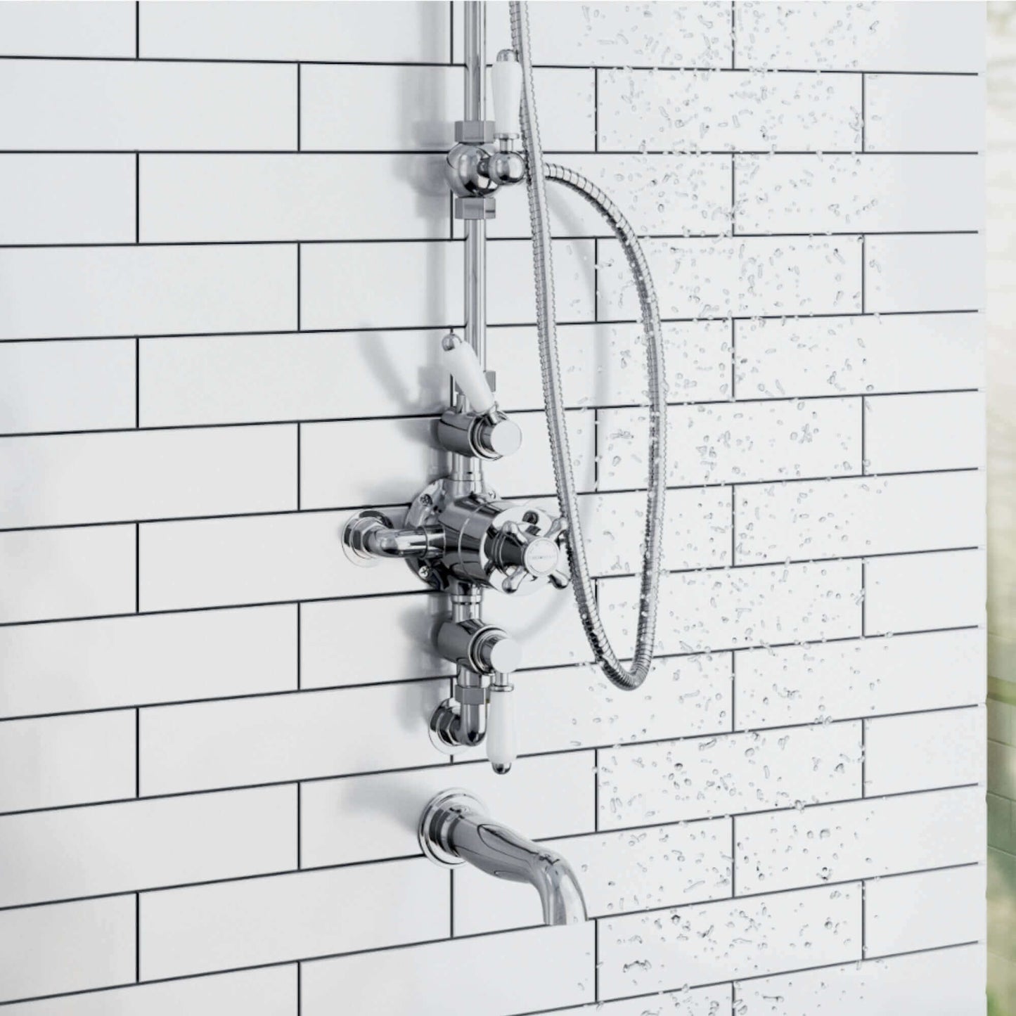 Buy Traditional bath or basin spout wall mounted - chrome Online UK | HOUSE OF ENKI